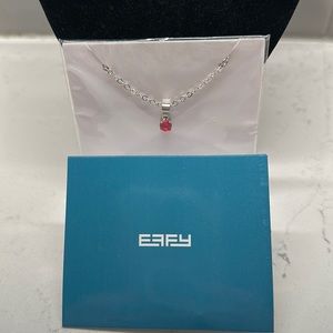 🆕⭐️NWT Effy Red Pendant Silver Necklace
